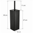 Szczotka do WC toalety łazienki czarna zamknieta loft łazienkowa toaletowa metalowy matowy stojak, wymienna końcówka z