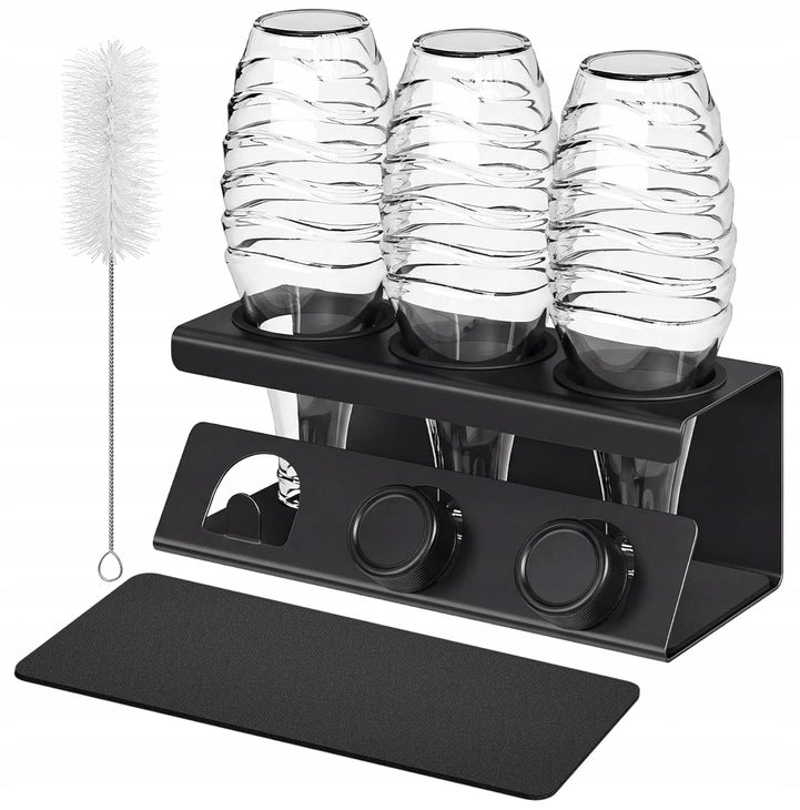 Ociekacz na butelki sodastream stalowy uchwyt stojak czarny songmics suszarka do naczyń jednopoziomowa