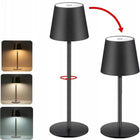 Lampa Nocna Lampka Stołowa Biurkowa LED USB Dotykowa Bezprzewodowa Czarna oświetlenie do sypialni, gabinetu, do