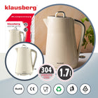 Czajnik elektryczny Klausberg KB-9016 1.7l stal Nierdzewna 304 Kremowy 1.7 l 2200 w beżowy metal, tworzywo sztuczne