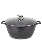 GARNEK 8,0 L tradycyjny MARMUROWY KOCIOŁEK POKRYWA INDUKCJA GAZ KAMILLE aluminiowy 30 cm do piekarnika, zmywarki