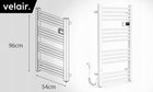 GRZEJNIK ŁAZIENKOWY ELEKTRYCZNY 500W VELAIR OVO 16L drabinka BIAŁY 96x54cm 540 mm 960 mm grzewcza