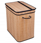 Bambusowy kosz na pranie 3-komorowy 150l naturalny bamboo pojemnik na brudną odzież, sorter bielizny, wolnostojący