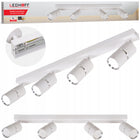Lampa sufitowa LED szyna SPOT oprawa halogenowa 4x GU10 TUBA BIAŁA srebrna aluminiowa listwa punktowa do wnętrz