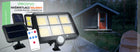 Lampa LED z panelem słonecznym sterowana pilotem z detekcją ruchu zmierzchu naświetlacz zewnętrzny 1200 lm IP65 4500 K