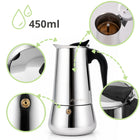 Kawiarka do parzenia kawy stalowa zaparzacz 450 ml czajnik dzbanek kamille na indukcję, moka, espresso, 9 filiżanek