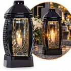 Znicz nagrobny znicze na grób duży elegancki masywny ozdobny lampion cmentarny led 38 cm ponad 75 h