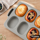 Forma do pieczenia bułek Blacha Silikonowa Perforowana non-stick 8 sztuk do wypieku pieczywa i bagietek, można myć w