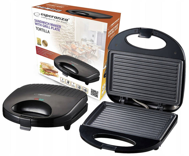 Toster opiekacz TYP grill do kanapek mocny 1000W barbecue nominalna czarny