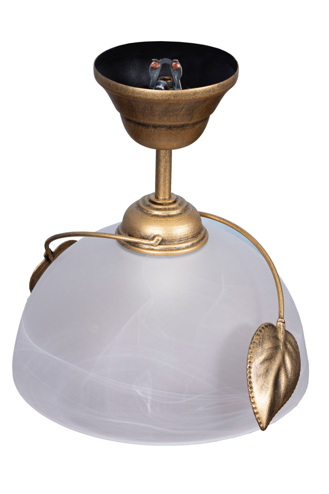 Lampa wisząca sufitowa zwis żyrandol plafon L-1 oprawa metalowa, stare złoto, gwint E27, 1-punktowa, max 60 w