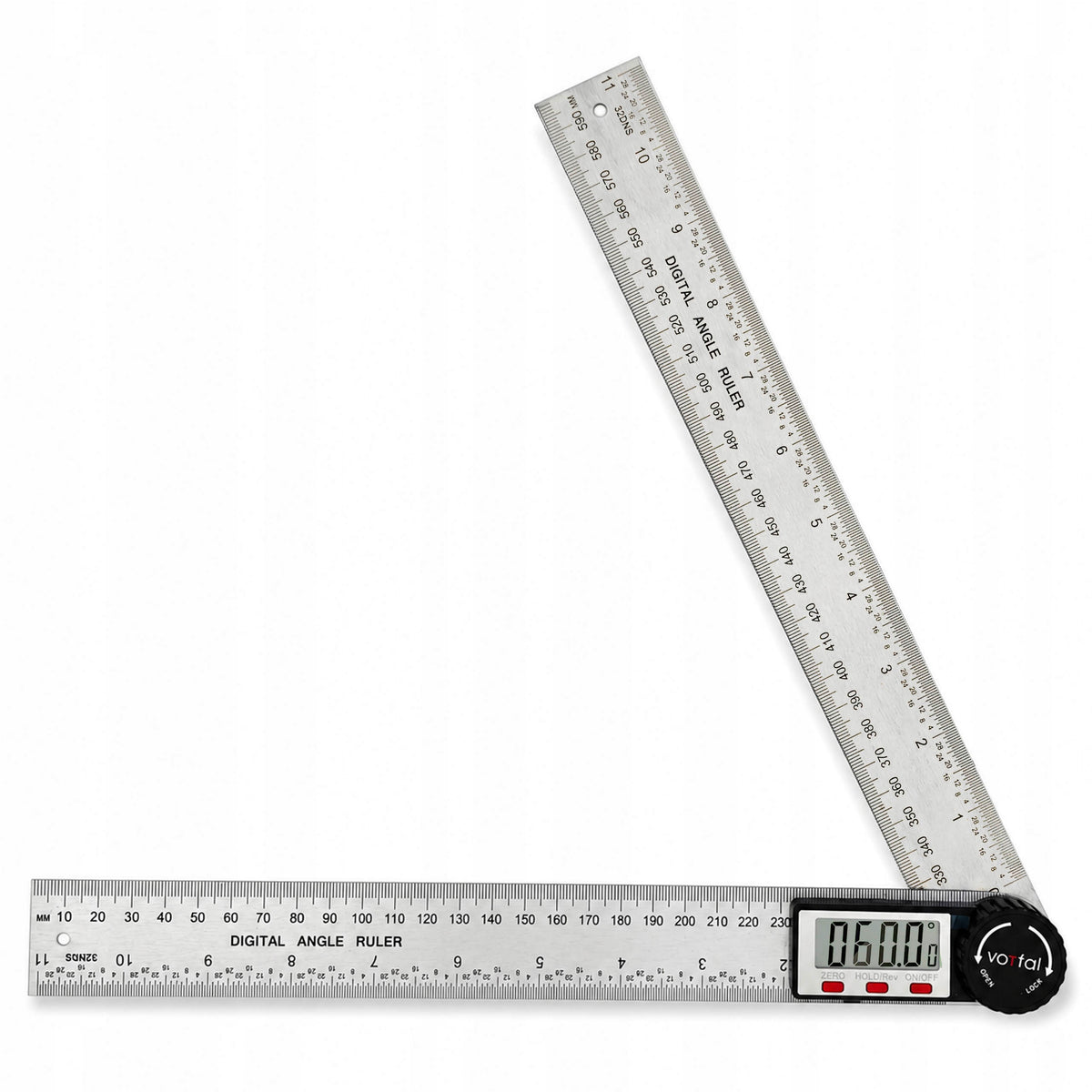 Kątomierz Elektroniczny Cyfrowy Ekran LCD 300mm 360° Metalowy Linijka Stal miernik kątów do stolarstwa, ciesielstwa i