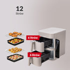 Frytkownica beztłuszczowa dwukomorowa pionowa panel boczny LED Air Fryer szary