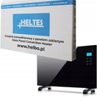 Elektryczny grzejnik konwektorowy szklany 2000 w czarny ścienny heltes ogrzewacz do pokoju, panel grzewczy do domu