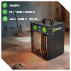 NAGRZEWNICA ELEKTRYCZNA 3KW MOCNA DMUCHAWA FARELKA TERMOSTAT GRZEJNIK 3000W grzewcza