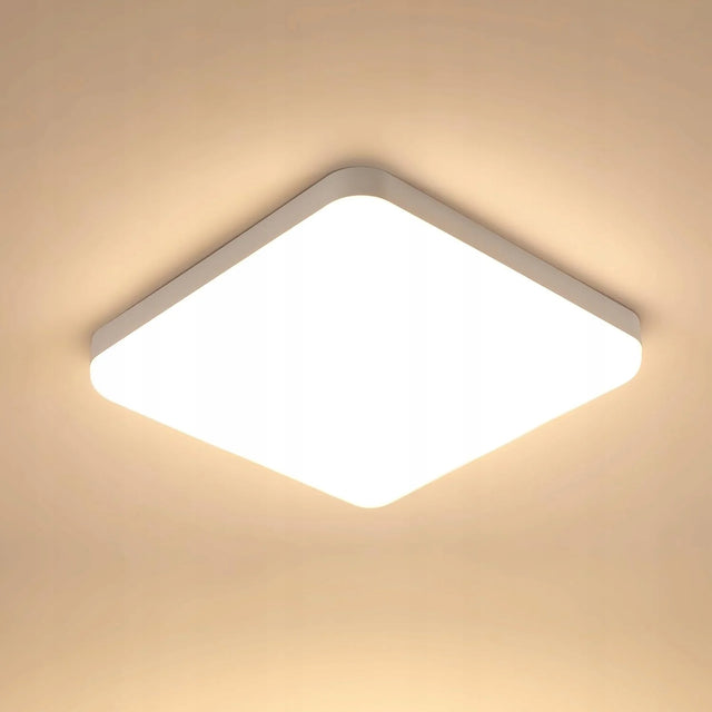 Lampa łazienkowa LED sufitowa plafon biały nowoczesna do salonu 3000K IP44 32W kwadratowa oprawa oświetleniowa ciepłe światło zintegrowane źródło