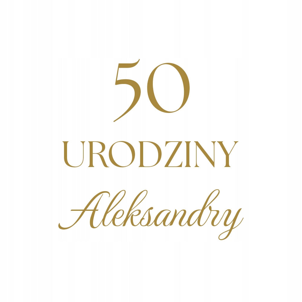 Naklejka urodziny z liczbą imię napis 60cm dekoracja ścienna, ozdoba jubileuszowa, personalizowana na przyjęcie
