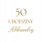 Naklejka urodziny z liczbą imię napis 60cm dekoracja ścienna, ozdoba jubileuszowa, personalizowana na przyjęcie