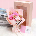 Flowerbox kwiaty mydlane flower box prezent na dzień nauczyciela dla niej bukiet mydlany 27 cm na walentynki