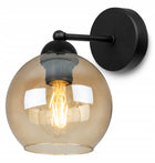 Nowoczesna lampa knkiet elegancka szklany klosz oświetlenie ścienne, oprawa naścienna, gwint E27, 1 punkt światła, do