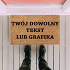 Wycieraczka pod drzwi dowolny napis gruba 40x60CM mata wejściowa kokosowa i gumowa do wnętrz, brązowa, grubość 20 mm