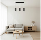 Lampa Sufitowa wisząca LED Tuba Czarna LEDLUX nowoczesna Gu10 MODERN oprawa metalowa 3-punktowa do salonu kuchni jadalni