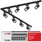 Zestaw Szynoprzewód Szyna 4m + 8x Lampa GU10 LED oświetlenie szynowe Linea system sufitowy, oprawy do salonu, kuchni i