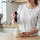 Spieniacz do mleka elektryczny ręczny 4W1 ubijaczka do mleka kawy USB mieszadło do cappuccino, latte i kakao, czarny