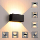Lampa Elewacyjna Ścienna LED Kinkiet Zewnętrzny Ogrodowy góra DÓŁ Aluminium czarna oprawa 24W na taras i fasadę