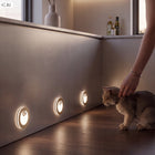Opawa schodowa Oświetlenie schodowe Lampka LED 230V Okrągła ZŁOTA / MOSIĄDZ do korytarza, wymienne źródło światła, 2 W