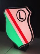 Podświetlany Herb Legii Warszawa 21 cm 3D LED rgbw USB Pilot Legia Kibica ozdoba do pokoju, lampka dekoracyjna, prezent