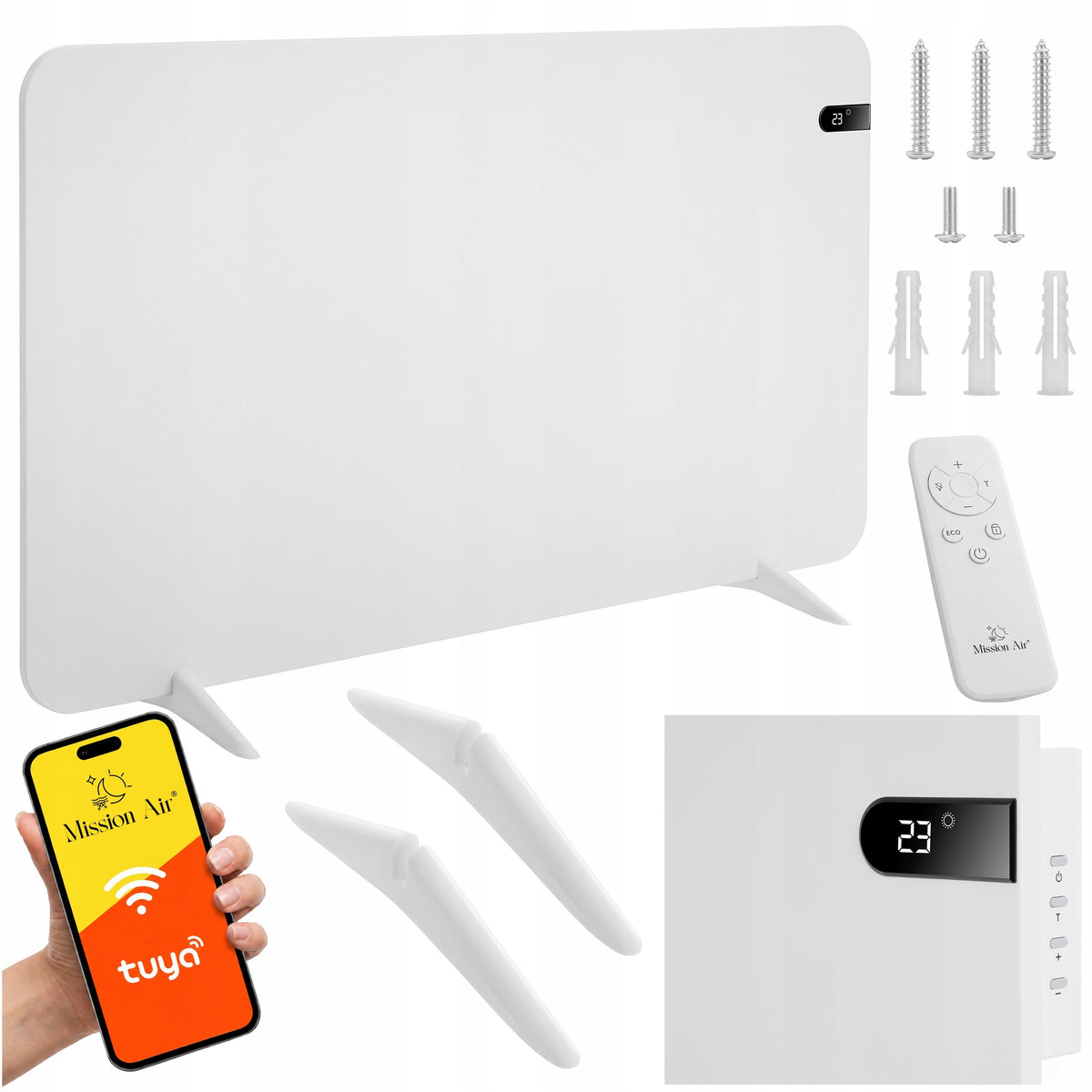 GRZEJNIK NA PODCZERWIEŃ PROMIENNIK ŚCIENNY ELEKTRYCZNY PANEL 600W NÓŻKI LCD 600 W