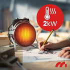 NAGRZEWNICA ELEKTRYCZNA GRZEJNIK FARELKA DMUCHAWA Z TERMOSTATEM 2kW grzewcza