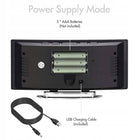 Zegar cyfrowy LED lustrzany budzik elektroniczny duży wyświetlacz USB czarny, zasilany sieciowo, z tworzywa sztucznego