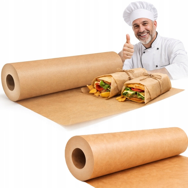 Papier do pieczenia silikonowany dwustronny 38 x 50 m 5000 cm z 12 sztuk do pieczenia mięsa