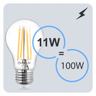 6x Żarówka LED E27 A60 11W = 100W 1521lm 4000K Neutralna 360° filament gwintu 11 w 1 szt.