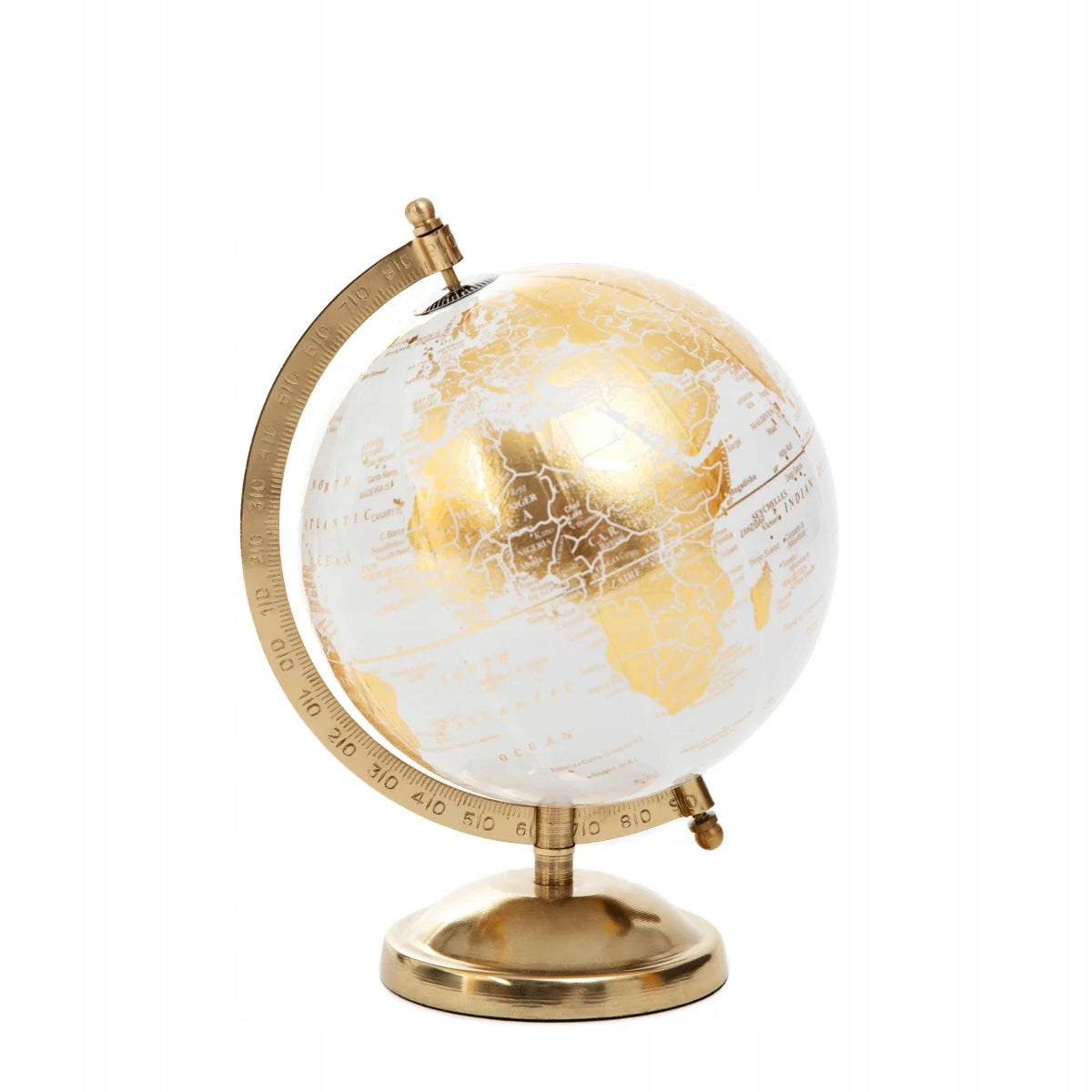 Globus dekoracyjny globe złoty 18x15x25 cm homla kula ziemska metalowa, ozdoba na biurko i do salonu