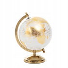 Globus dekoracyjny globe złoty 18x15x25 cm homla kula ziemska metalowa, ozdoba na biurko i do salonu