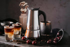 Kawiarka zaparzacz do kawy espresso 12 filiżanek 600 ml indukcja edenberg kafetiera moka, stalowa srebrna