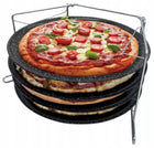 Forma do pizzy z powłoka marmurkową, podstawka stal, zestaw 5 elementów blacha do pieczenia, okrągła metalowa 32,3 cm