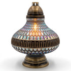 Znicz Lampion UFO Witrażowy na Grób Duży z Wkładem 33cm Liora parafinowy, dekoracja nagrobna, cmentarna, wysokość 35 cm