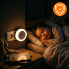 Lampka nocna do kontaktu LED z czujnikiem ruchu zmierzchu lampa do sypialni oświetlenie orientacyjne, okrągłe, 0,5 w