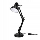 Lampka Biurkowa Kreślarska Szkolna 2w1 CZARNA 1xE27 60W Regulowana Metalowa lampa do czytania nauki i pracy z ruchomym