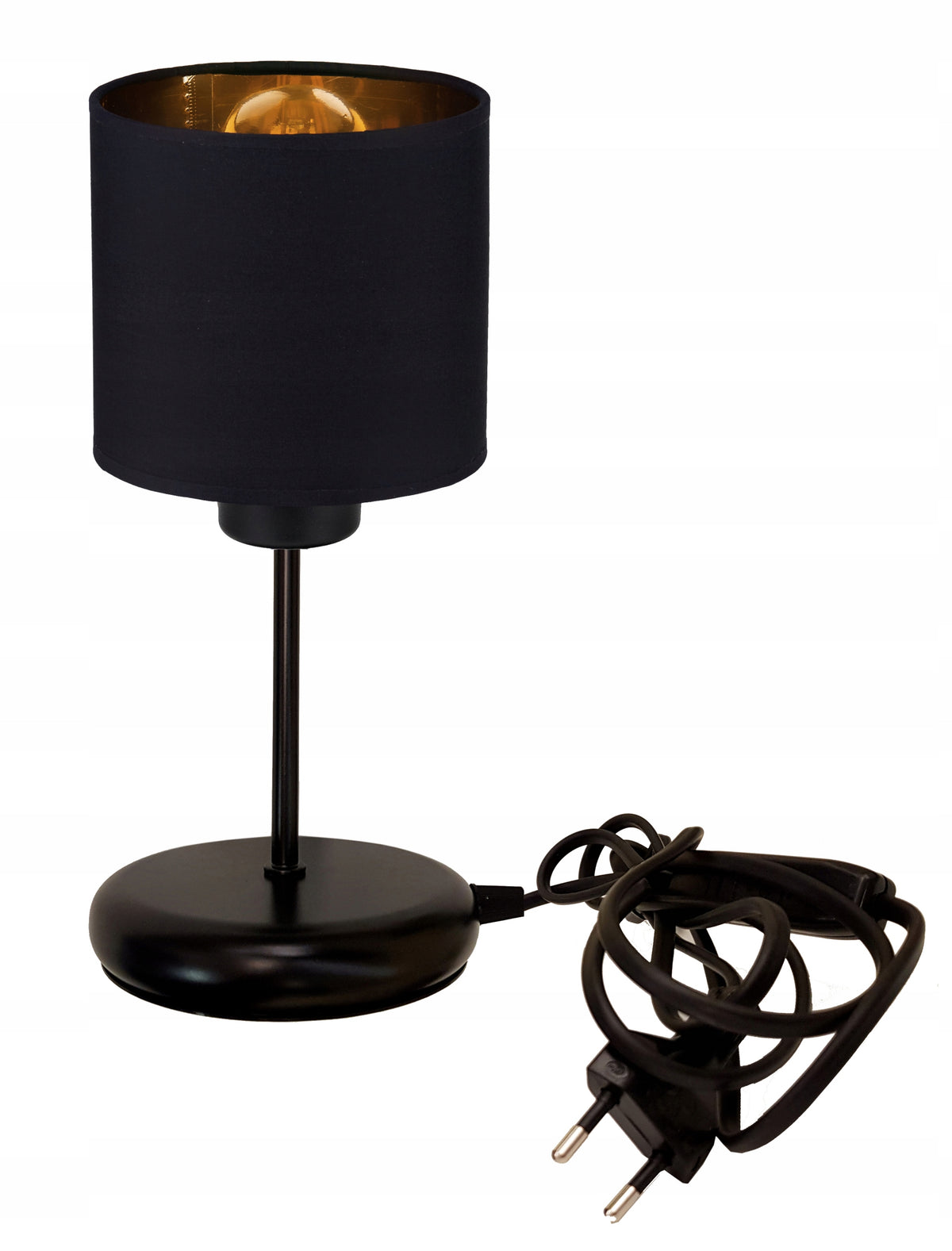 Lampka nocna Lampa stołowa loft na led E27 Abażur oświetlenie dekoracyjne do sypialni i salonu, czarna żółta, wysokość