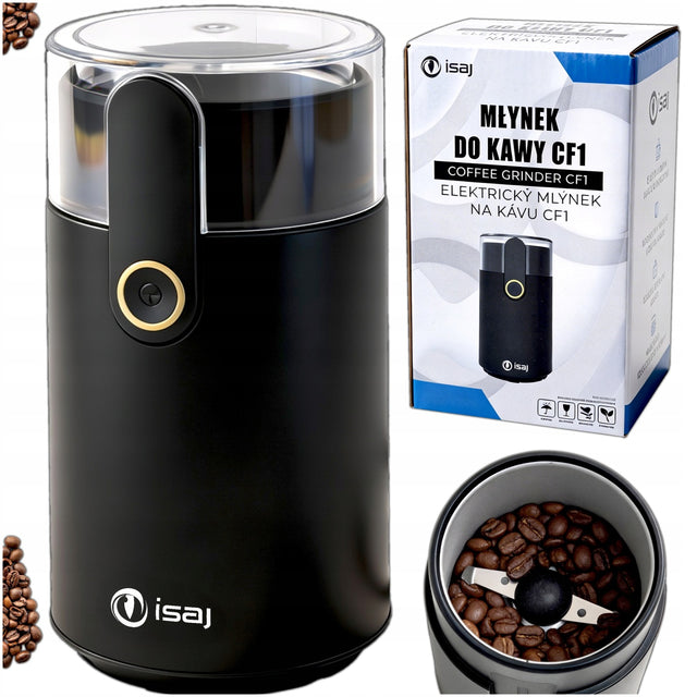 Młynek do mielenia kawy orzechów przypraw grinder elektryczny wydajny mocny 50 g 150 w metal, tworzywo sztuczne