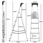Drabina aluminiowa domowa 6 stopniowa składana półka + HAK produkt polski do malowania, podest 118 cm, zasięg pracy