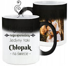 MAGICZNY FOTO KUBEK ZMIENIAJĄCY KOLOR Z TWOIM WŁASNYM NADRUKIEM NA PREZENT ceramiczny 330 ml ze zdjęciem lub imieniem