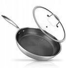 PATELNIA STALOWA NIERDZEWNA Z POKRYWKĄ 30 CM NIEPRZYWIERAJĄCA NUTRICHEF wok do smażenia i duszenia potraw