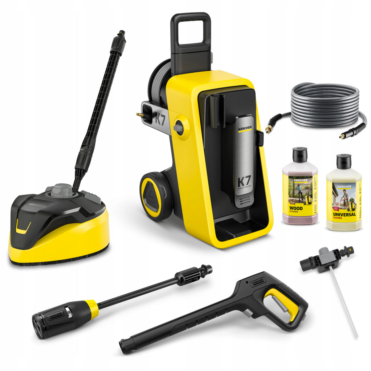 Myjka ciśnieniowa KARCHER K 7 Comfort Premium + Szczotka do kostki T-racer czyszczenie tarasów, elewacji, podjazdów