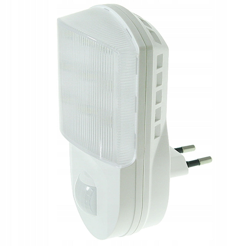 Lampa nocna LED PIR czujnik ruchu Lampka 230V 9LED do gniazdka oświetlenie orientacyjne automatyczne, neutralna barwa