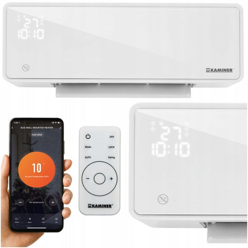 Grzejnik-Kurtyna Powietrzna KAMINER Zelvion 2000 W WiFi PTC Pilot Biały z nagrzewnicą elektryczną